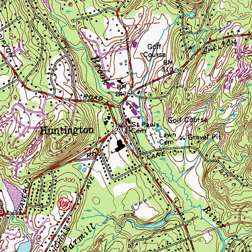 Topographic Map of Saint Pauls Episcopal Church, CT