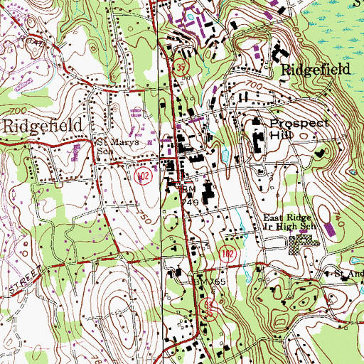 Topographic Map of Saint Stephens Episcopal Church, CT