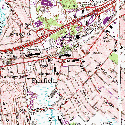 Topographic Map of Saint Thomas Aquinas School, CT