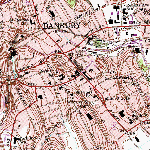 Topographic Map of Saint Thomas Church, CT