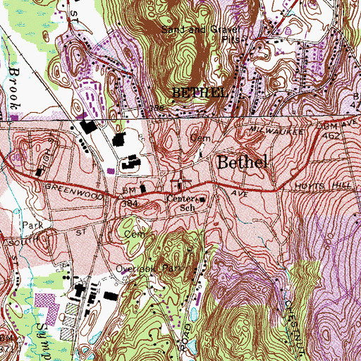Topographic Map of Saint Thomas Episcopal Church, CT