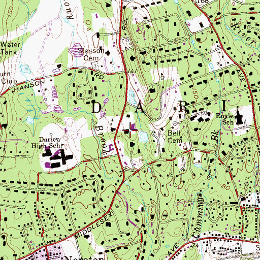 Topographic Map of Saint Thomas More Church, CT