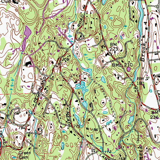 Topographic Map of Sargents Estate (historical), CT