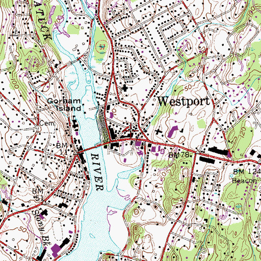 Topographic Map of Scanlet Square Shopping Center, CT