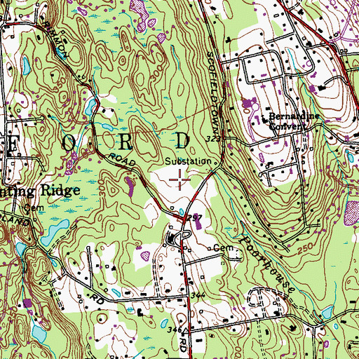 Topographic Map of Scofield Park, CT