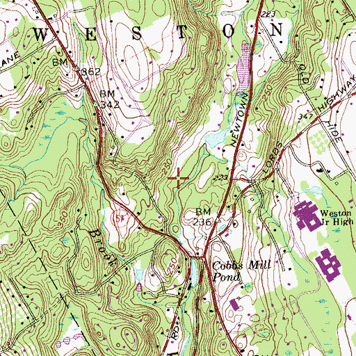 Topographic Map of Scribner Park, CT