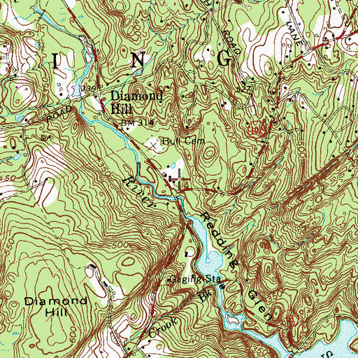 Topographic Map of Selleck Four Corners (historical), CT