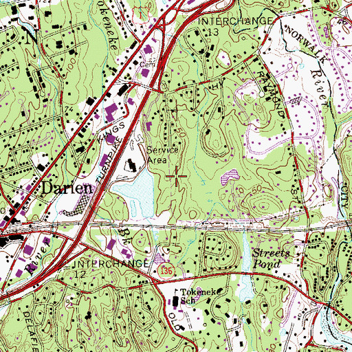 Topographic Map of Selleck Woods, CT