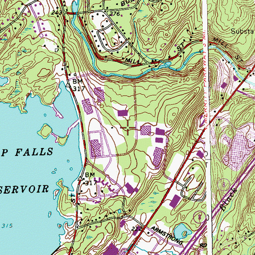 Topographic Map of Shelton Research Industrial Park, CT