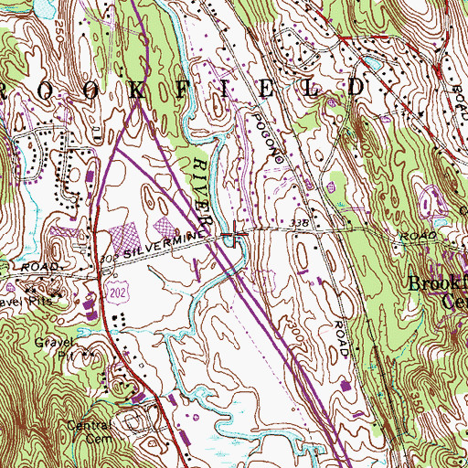 Topographic Map of Sherman Bridge, CT