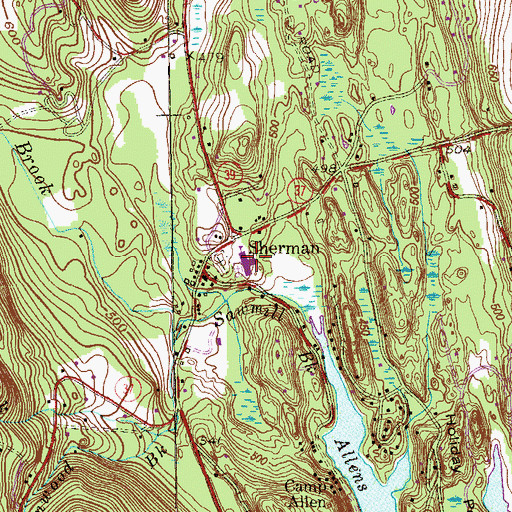 Topographic Map of Sherman School, CT