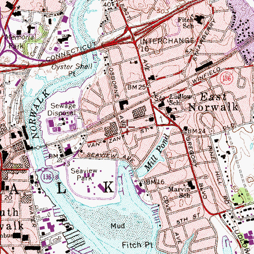 Topographic Map of Shiloh Baptist Church, CT