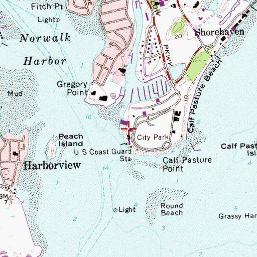 Topographic Map of Shore and Country Club, CT