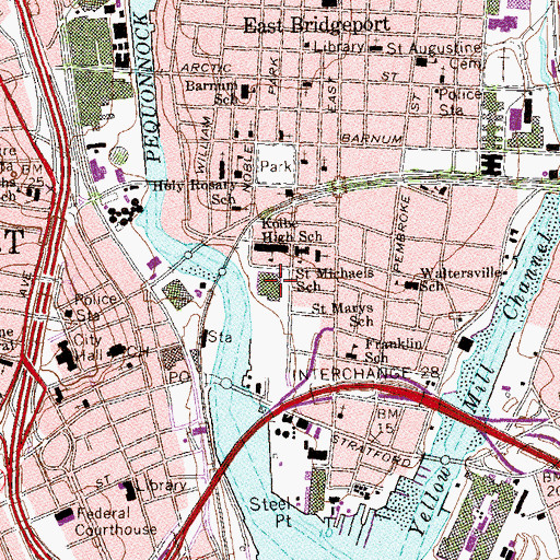 Topographic Map of Shoreline Star Greyhound Park and Entertainment Complex, CT