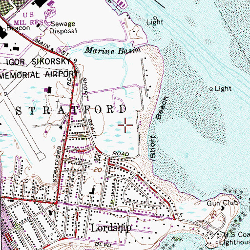 Topographic Map of Short Beach Golf Course, CT