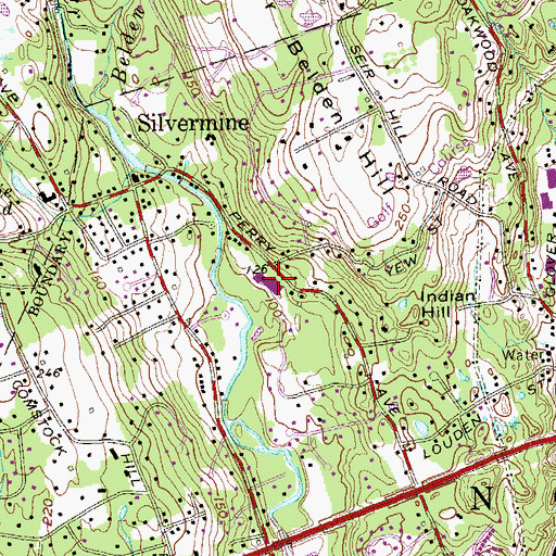 Topographic Map of Silver Mine Elementary School, CT