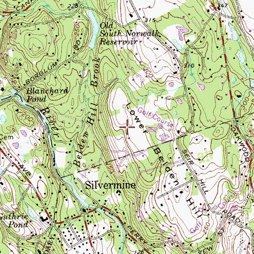 Topographic Map of Silvermine Golf Club, CT