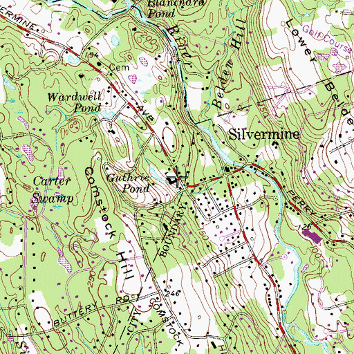 Topographic Map of Silvermine Guild Arts Center, CT