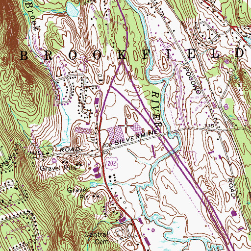 Topographic Map of Silvermine Industrial Park, CT