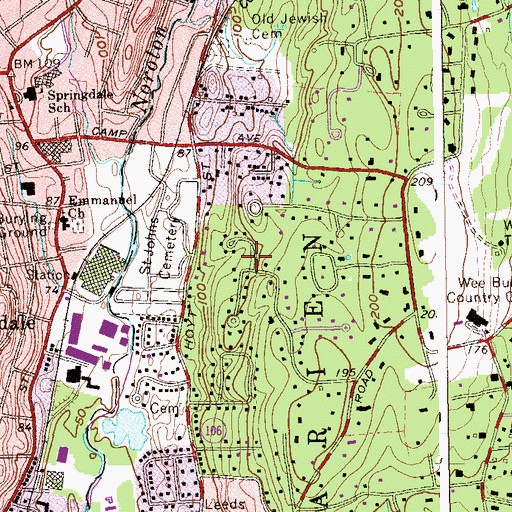 Topographic Map of Sleepy Hollow Park, CT
