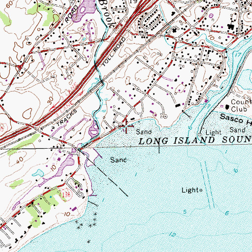 Topographic Map of Southport Beach, CT