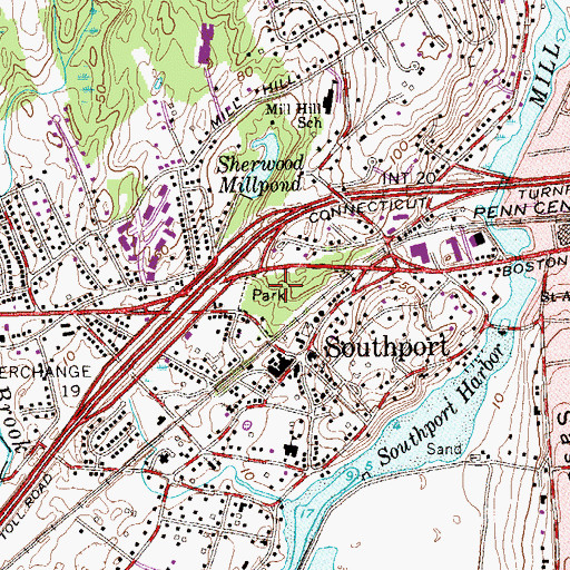 Topographic Map of Southport Park, CT