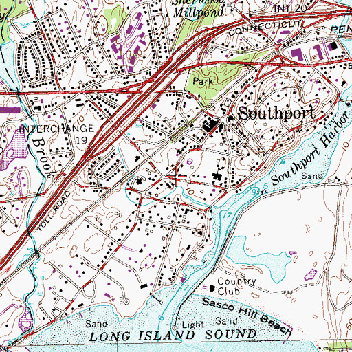 Topographic Map of Southport Station, CT