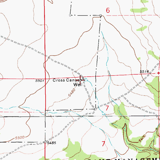 Topographic Map of Cross Canyon Well, CO