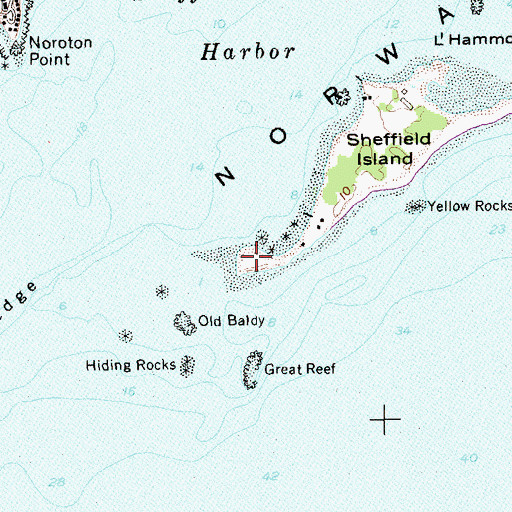 Topographic Map of Southwest Point, CT