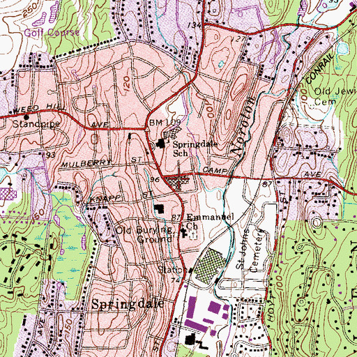 Topographic Map of Springdale Shopping Area Shopping Center, CT