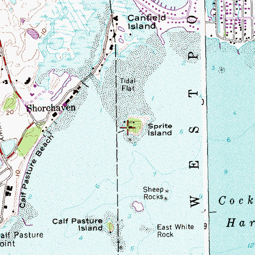 Topographic Map of Sprite Island Yacht Club, CT