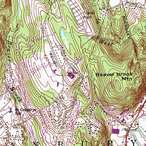Topographic Map of Stadley Rough School, CT