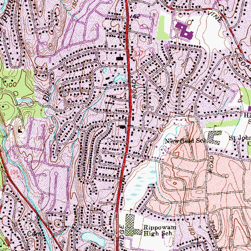 Topographic Map of Stamford Baptist Church, CT
