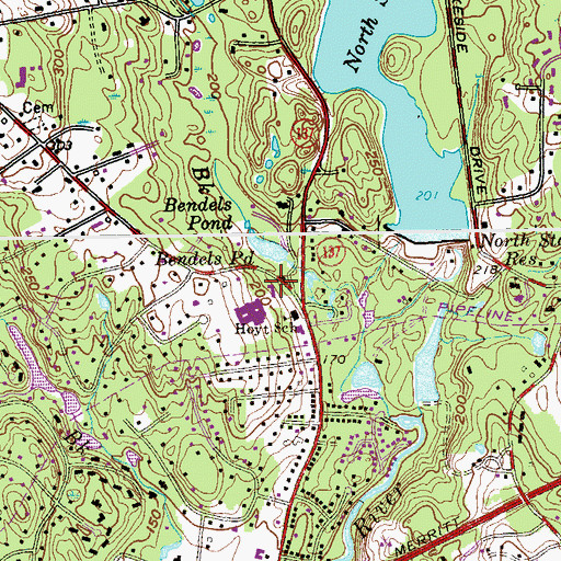 Topographic Map of Stamford Historical Society Library, CT
