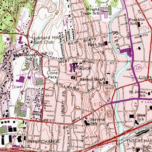 Topographic Map of Stamford Hospital Health Sciences Library, CT