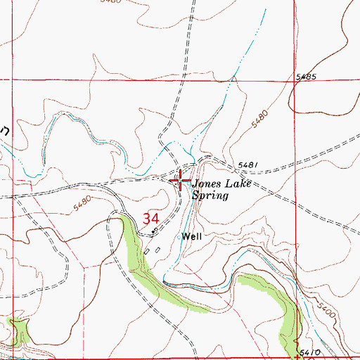 Topographic Map of Jones Lake Spring, CO
