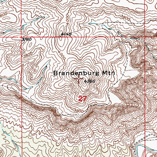 Topographic Map of Brandenburg Mountain, AZ