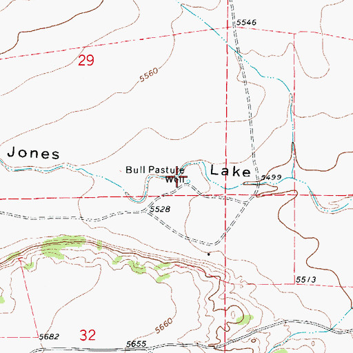Topographic Map of Bull Pasture Well, CO