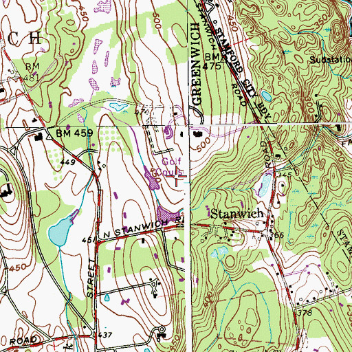 Topographic Map of Stanwich Club, CT