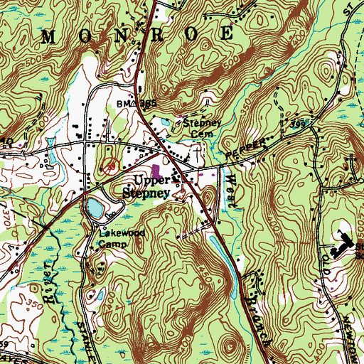 Topographic Map of Stepney Baptist Church, CT