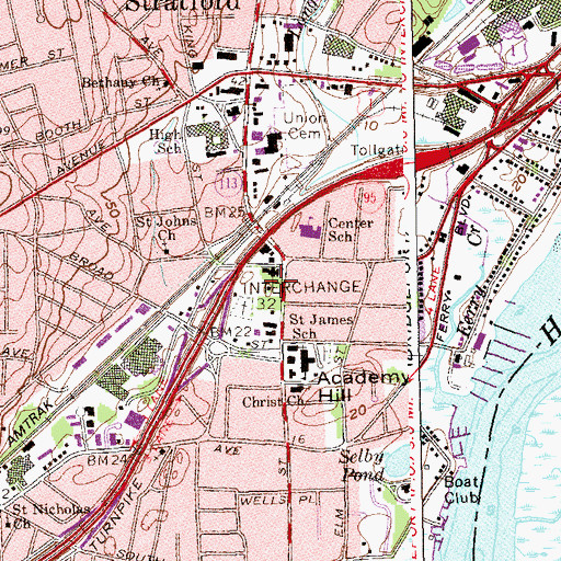 Topographic Map of Sterling Park, CT