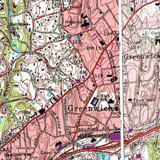 Topographic Map of Stop and Shop Shopping Center, CT