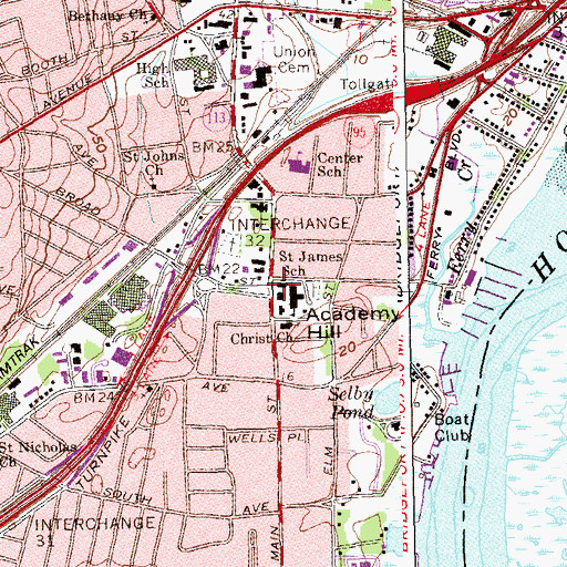 Topographic Map of Stratford Center Historic District, CT