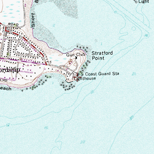 Topographic Map of Stratford Lighthouse, CT
