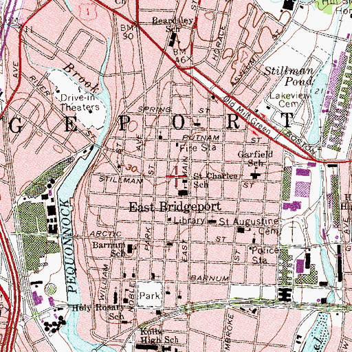 Topographic Map of Stratford Square Shopping Center, CT