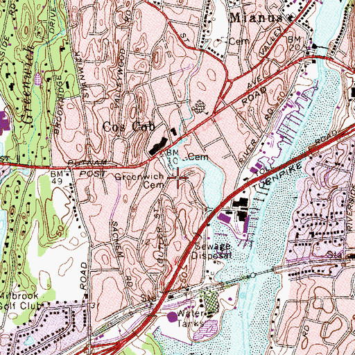 Topographic Map of Strickland Road Historic District, CT