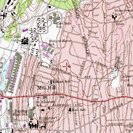 Topographic Map of Success Park, CT