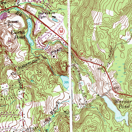 Topographic Map of Sugarloaf, CT