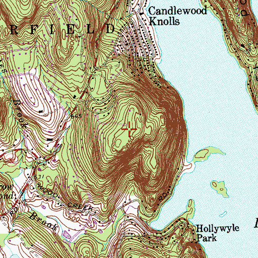 Topographic Map of Sweet Cake Mountain, CT