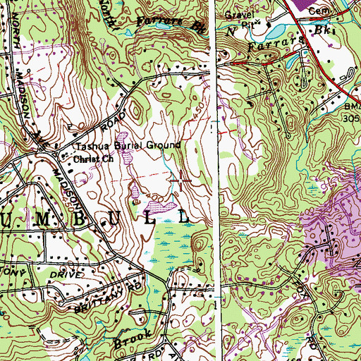 Topographic Map of Tashua Knolls Country Club, CT